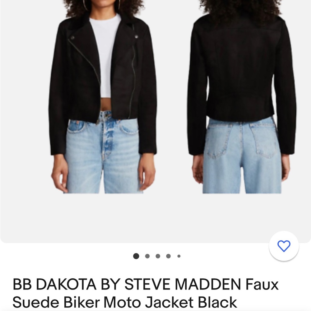 Steve Madden BB Dakota Black Suede Moto Jacket
